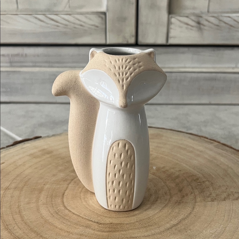 • Charming Tan and White Fox Figurine •